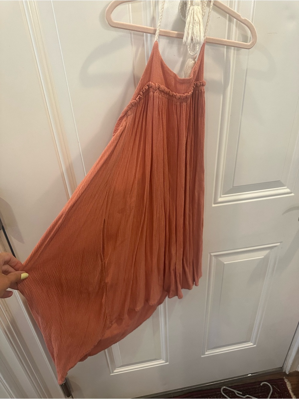 Coco Bailey Flowy Rust Orange Halter Sundress